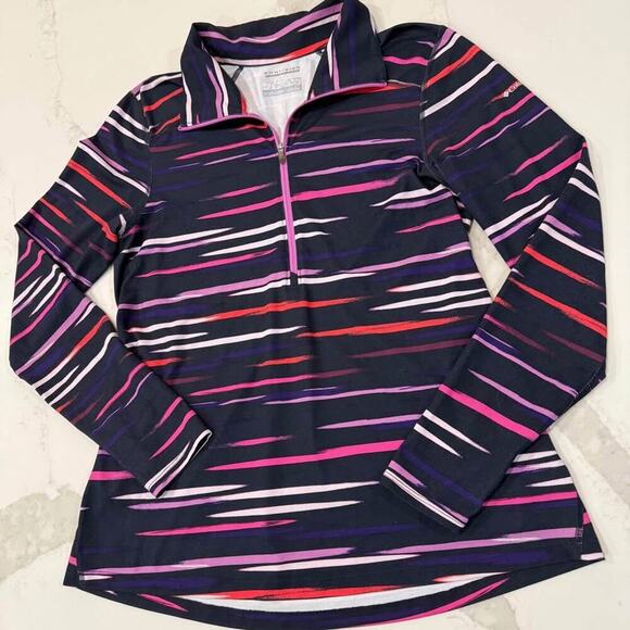 Columbia Omni Wick Half Zip Athletic Pullover Top Women's Size Medium Black/Pink - Picture 2 of 7